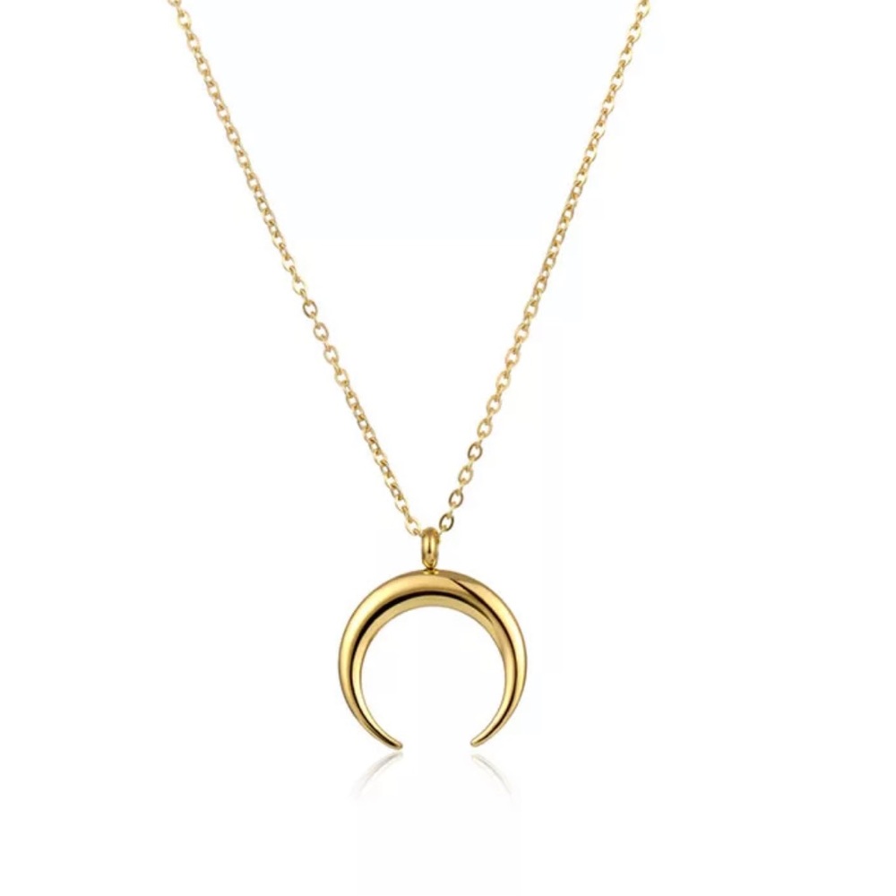Gold Moon Necklace -18k Gold plated